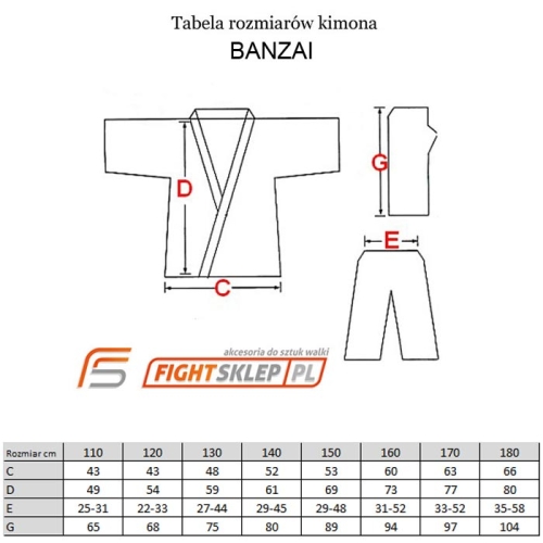 kimono do karate tradycyjnego banzai