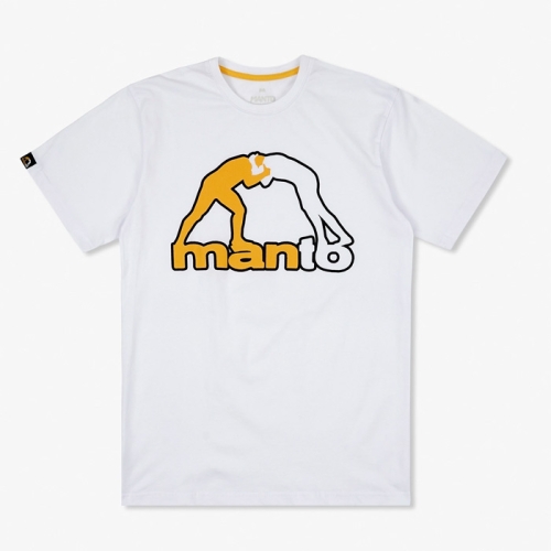 koszulka manto logo biała do mma